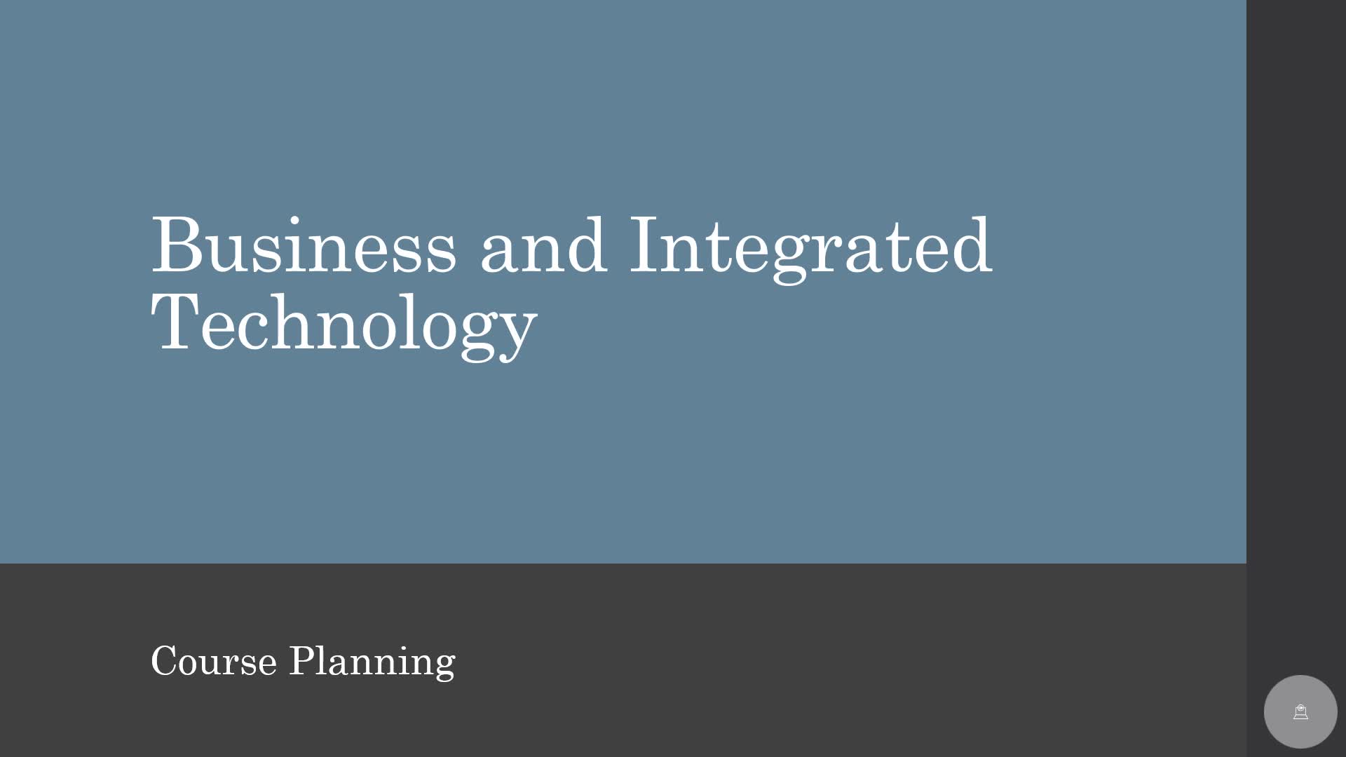 Business and Integrated Technology - 